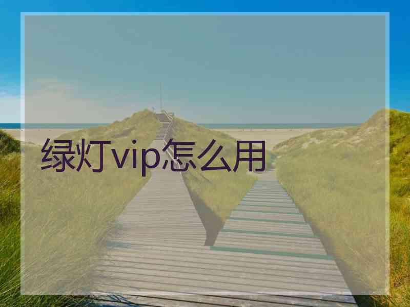 绿灯vip怎么用