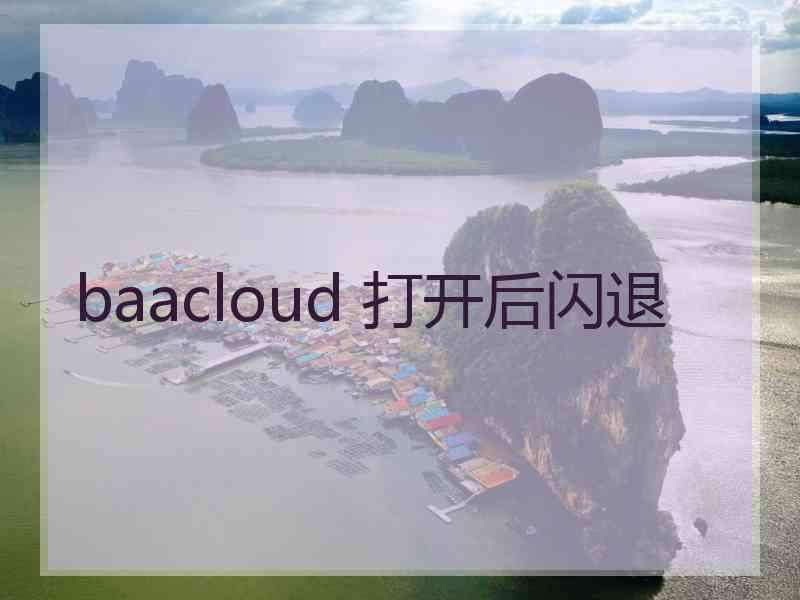 baacloud 打开后闪退