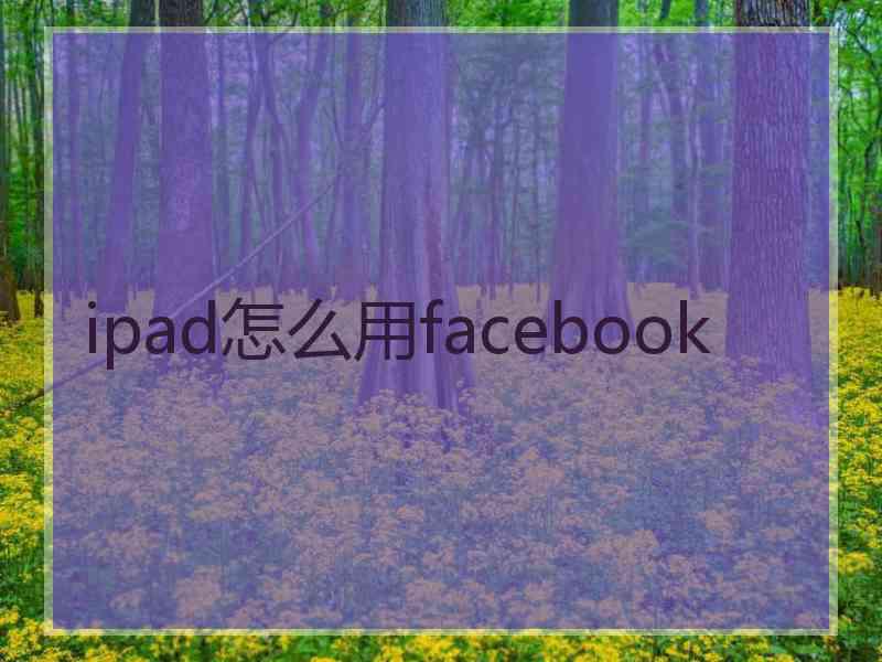 ipad怎么用facebook