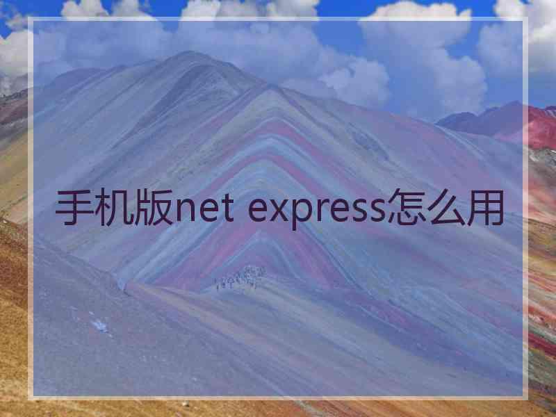 手机版net express怎么用