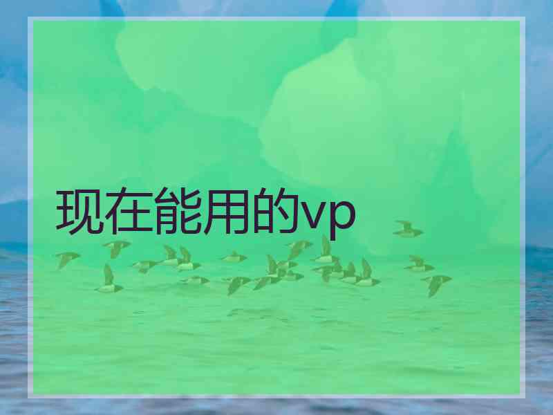 现在能用的vp