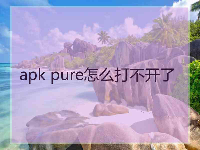 apk pure怎么打不开了