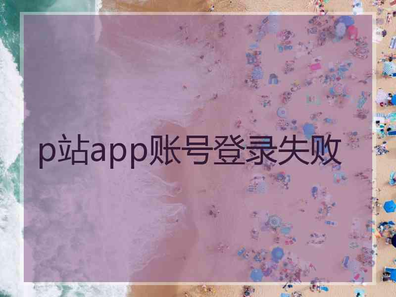 p站app账号登录失败