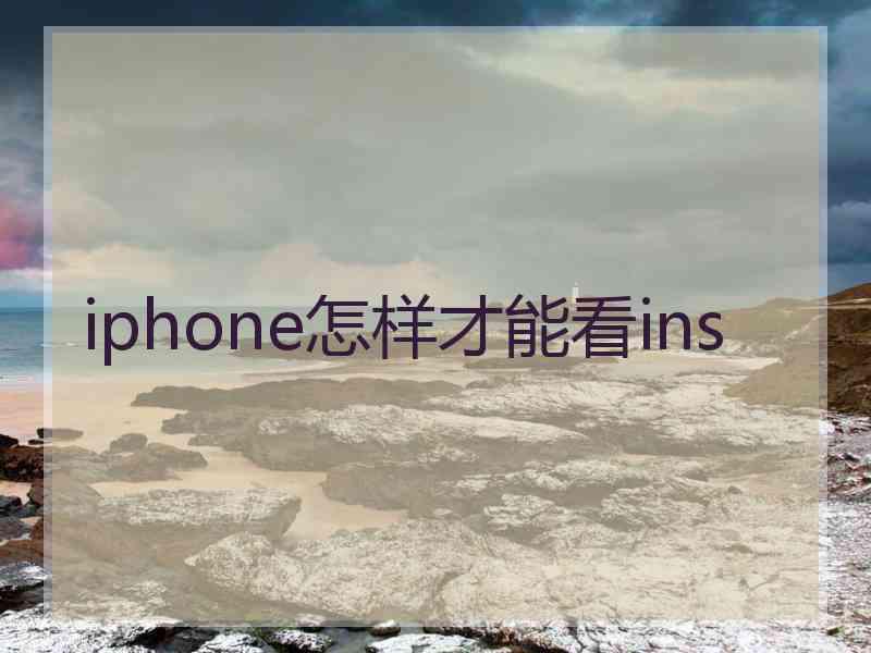 iphone怎样才能看ins