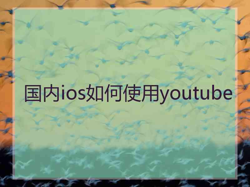 国内ios如何使用youtube