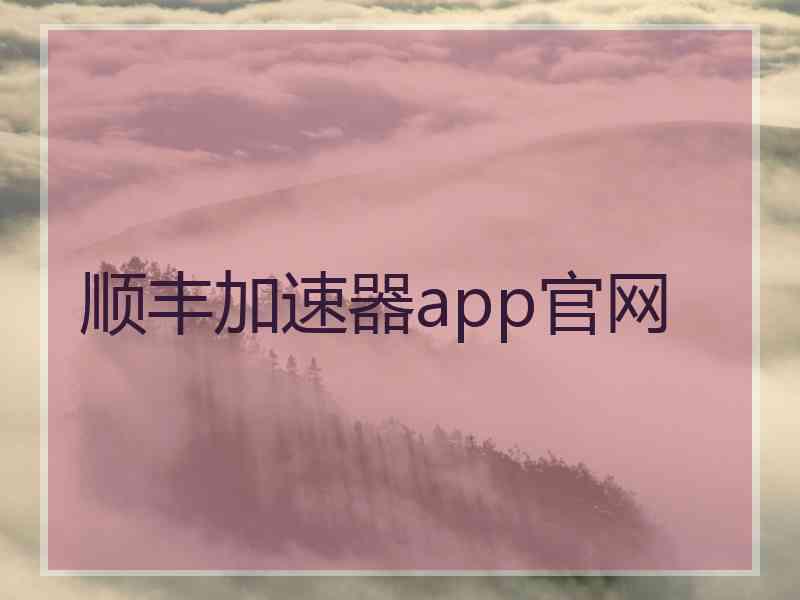 顺丰加速器app官网