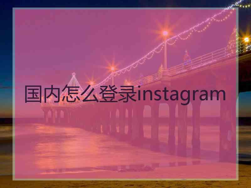 国内怎么登录instagram