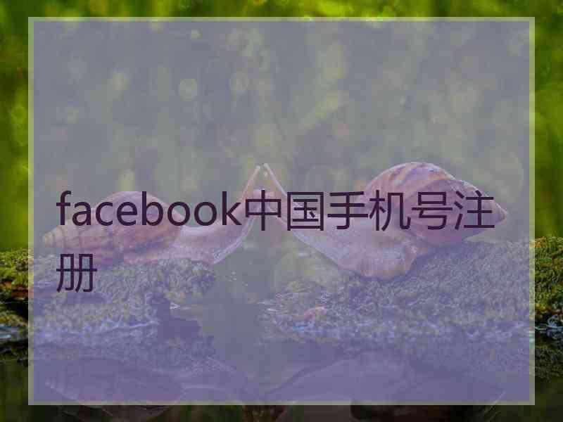 facebook中国手机号注册