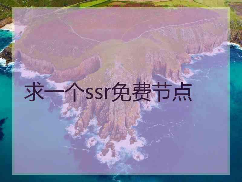 求一个ssr免费节点