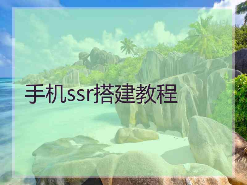 手机ssr搭建教程