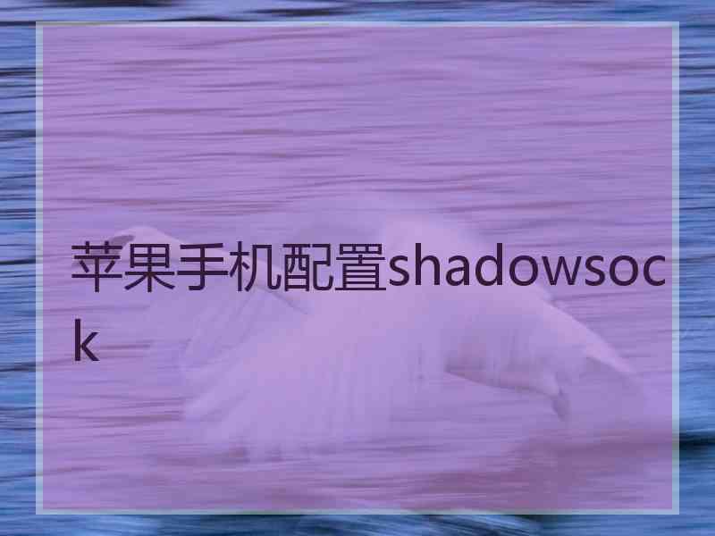 苹果手机配置shadowsock