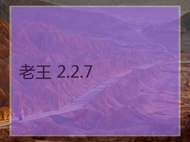 老王 2.2.7