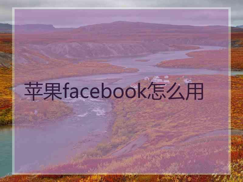 苹果facebook怎么用