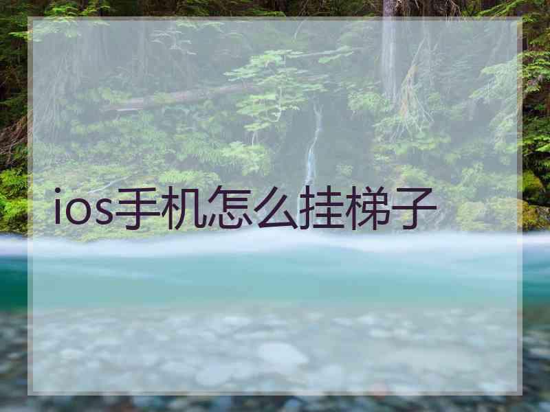 ios手机怎么挂梯子