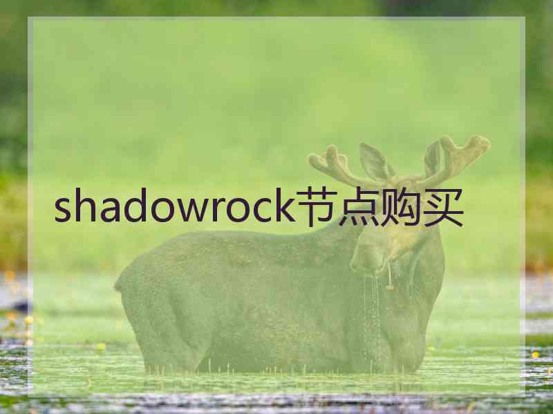 shadowrock节点购买