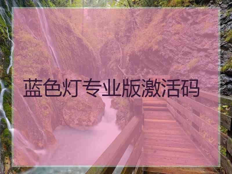 蓝色灯专业版激活码